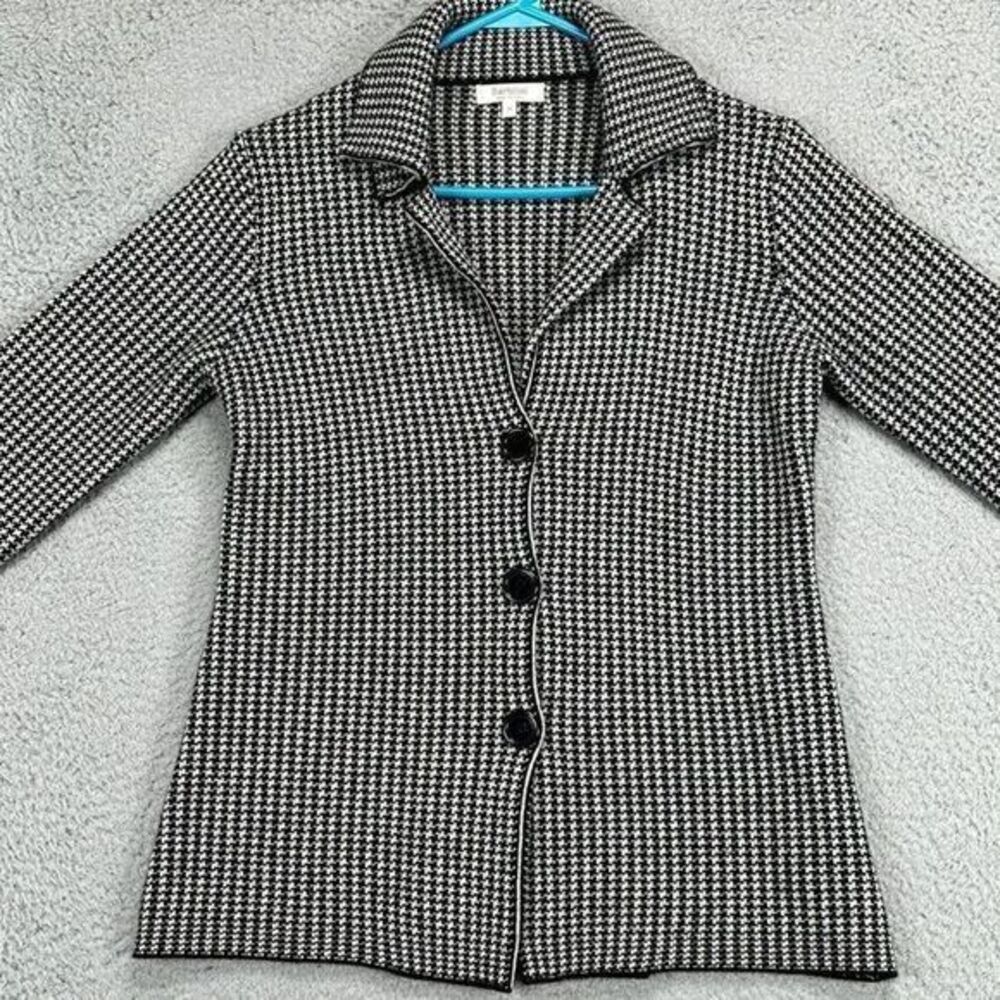 Bartolini Sweater Womens Small Black White Houndstooth Wool Cashmere Blend Italy